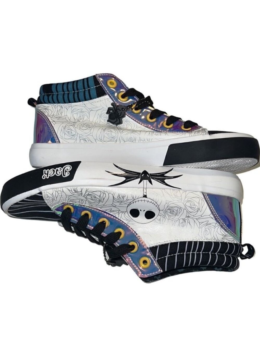 Disney Night Before Christmas Jack Skellington Sally High Top Sneakers Size 7 - Picture 9 of 14
